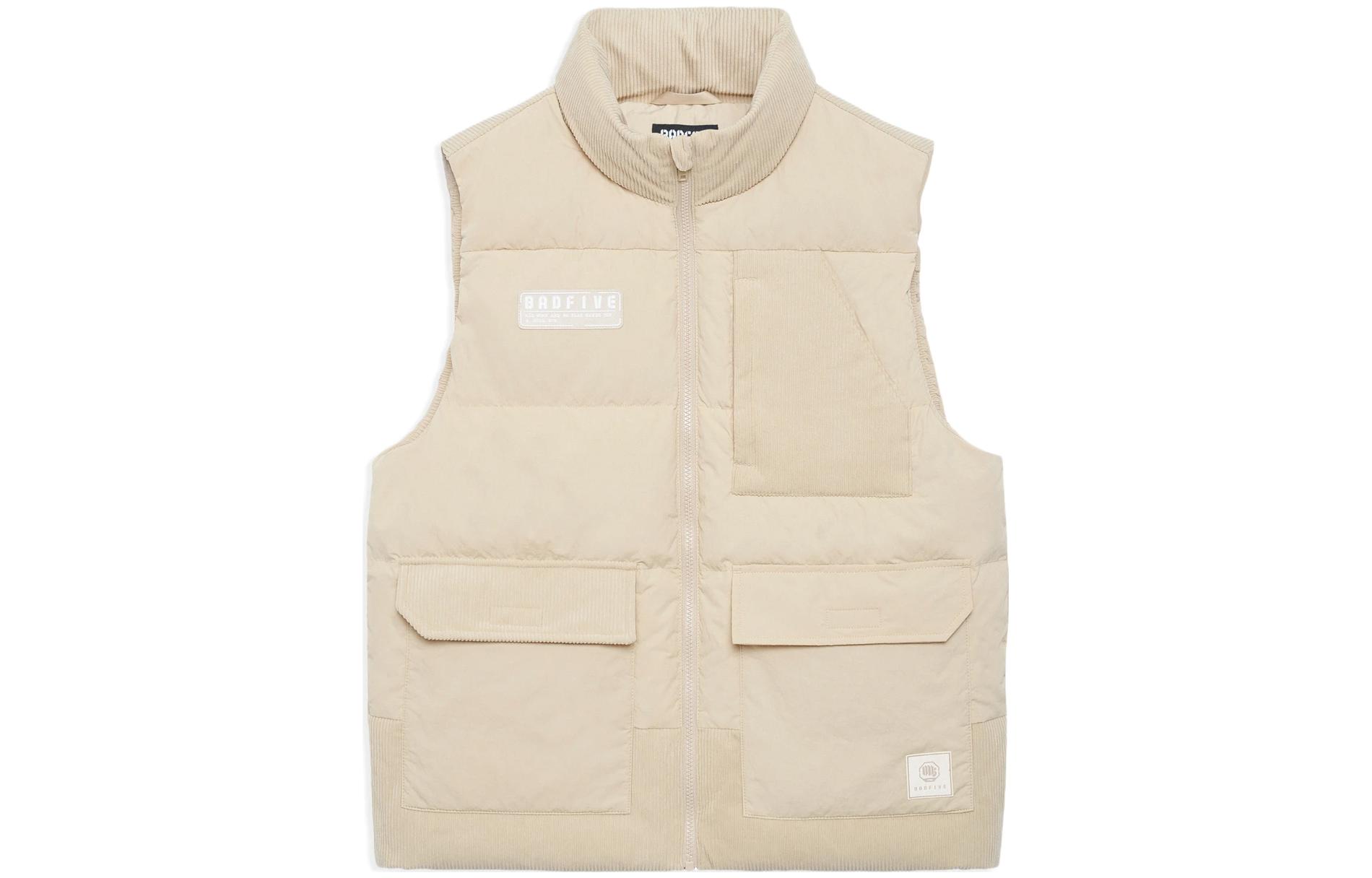 Li Ning Badfive Vests Men s Ecru Stand Collar Moderate Workwear AMRS025-2 M