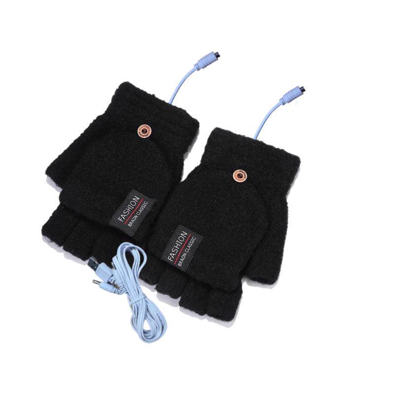 Winter USB Touchscreen Heated Gloves with Flip Cover