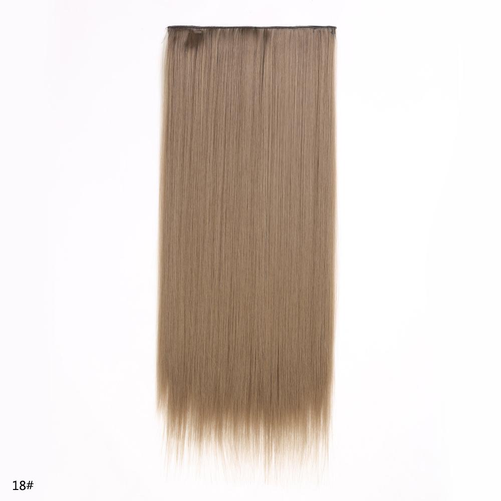 

Синтетические накладные волосы на заколках, одна часть с 5 зажимами, длинные прямые волосы, коричневый цвет, блондин, для ежедневного использования женщинами