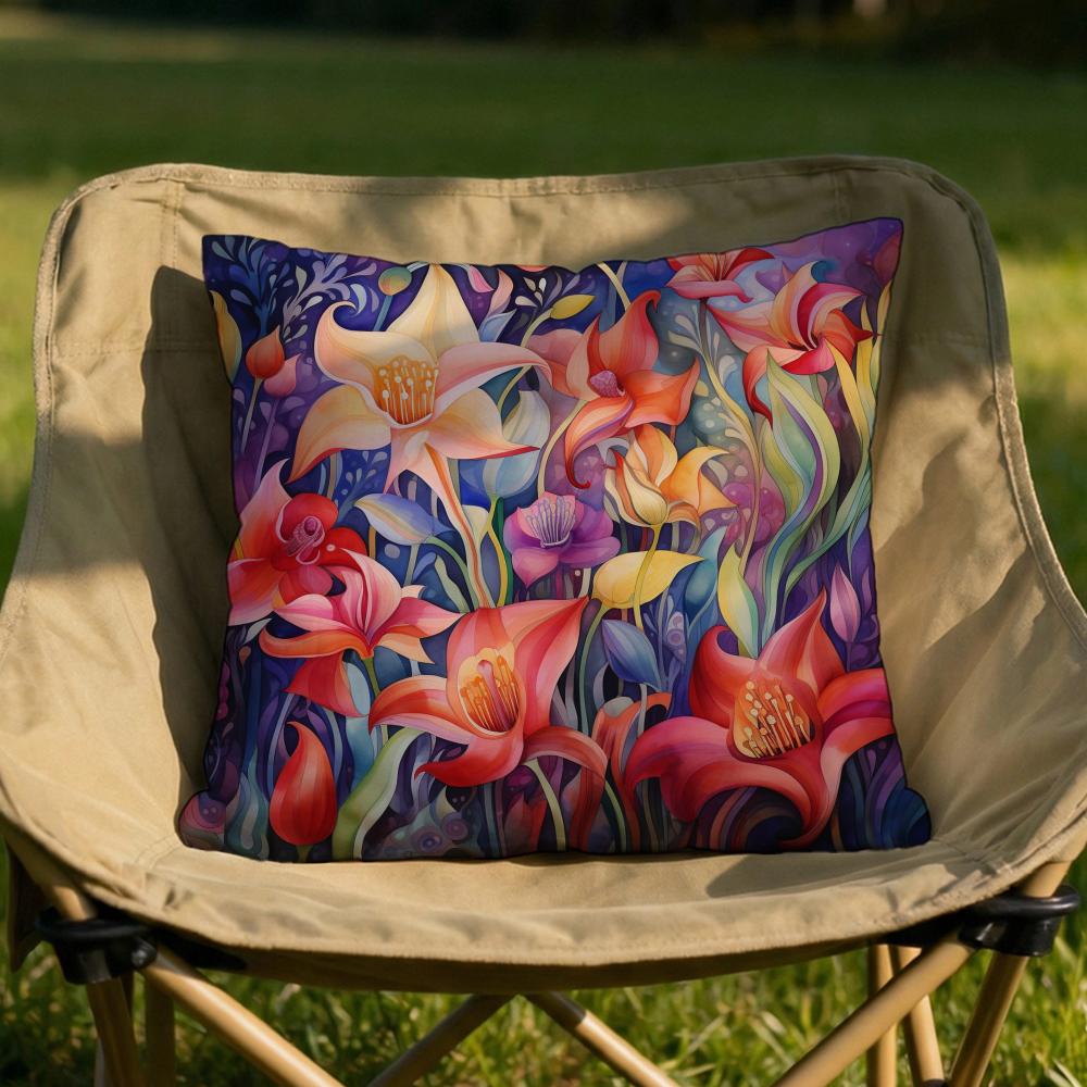 Stunning Colorful Floral Cushion Cover Soft Reversible Durable Pillow Cover MultiScene Use for Home Car Daily Comfort