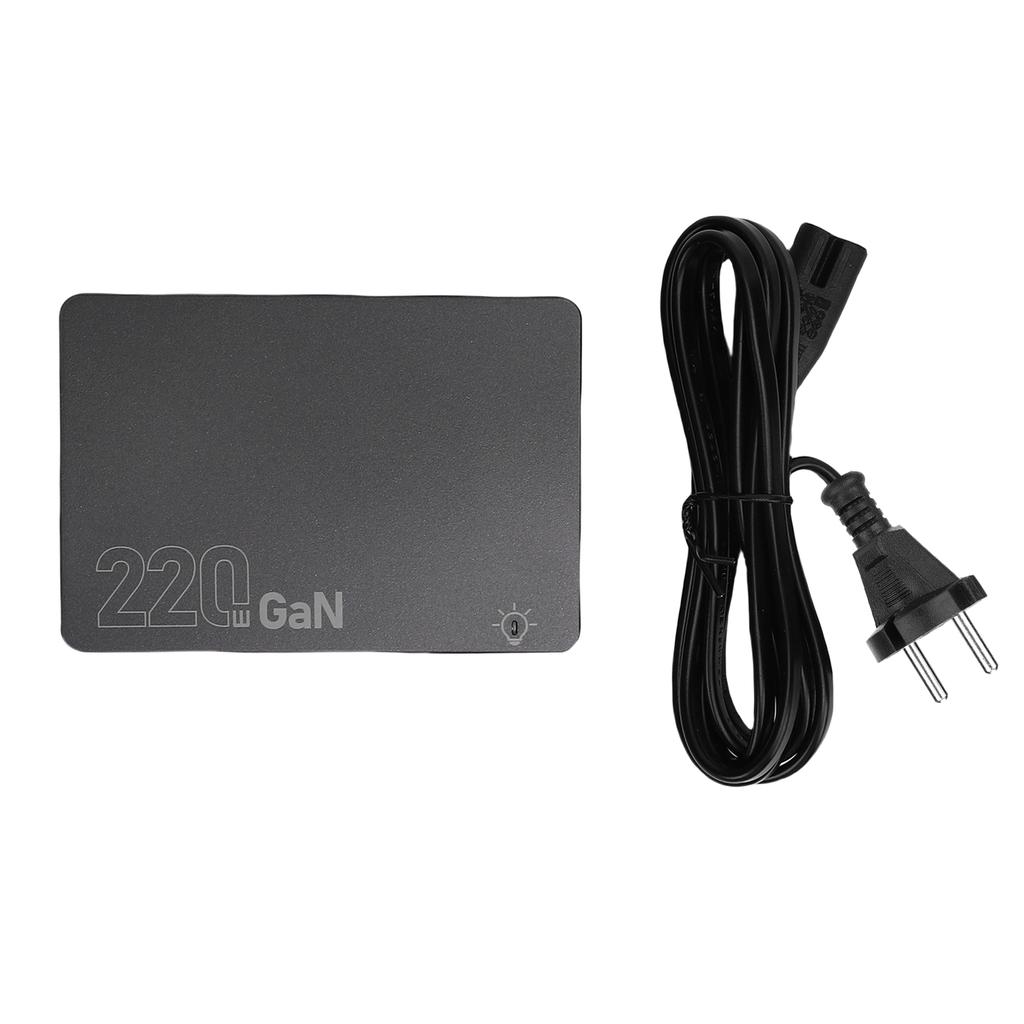 220W USB C Fast Charging Station GaN High Efficiency Portable USB C Charging Hub for PD 100W Laptop EU Plug