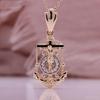 Fashion Hollowed Out Creative Boat Anchor Pendant Necklace Artificial Zircon Rose Gold Color Italian Craft Retro Style Necklace