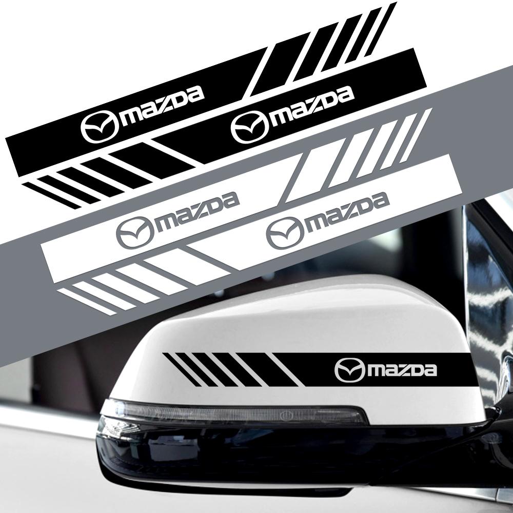 20*2CM 2PCS Car Rear View Mirror Reflective Decoration Sticker Decals For Mazda Axela Atenza CX-3 CX-8 MS Demio MPS 3 BM BL GL FF10
