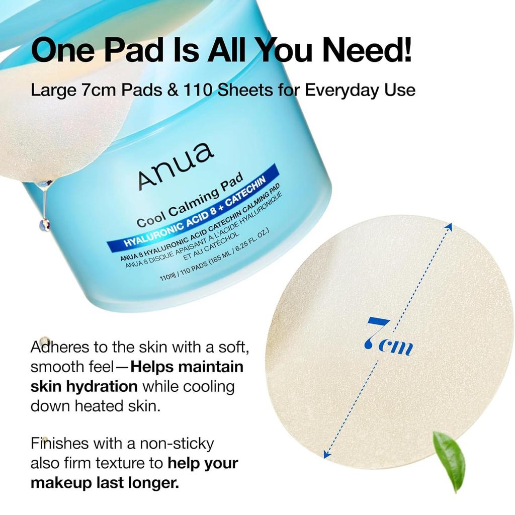 Anua 8 Hyaluronic Acid Catechin Calming Pad 110 Sheets