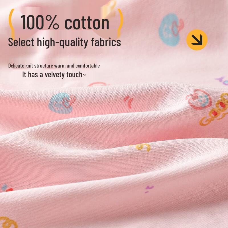 LANGSHA Girls' 100% Cotton Thermal Underwear Set