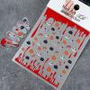 1pcs Bloody Hand Halloween Nail Sticker 5D Embossed Scary Blood Red Blood Nail Decals Halloween Party Self Adhesive Nails Decora