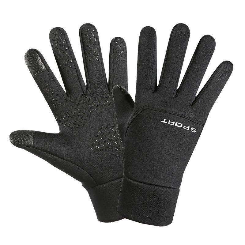 Winter Touch Screen Windproof Waterproof Outdoor Cycling Gloves for Men, with Thick Velvet Lining for Warmth During Sports, Skiing, and Driving.