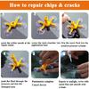 VICKJES Windshield Repair Kit, Glass Repair Fluid 4 Pcs Car Glass Repair Kit, Windshield Crack Repair Kit, Glass Repair Fluid Quick Fix for Chips,