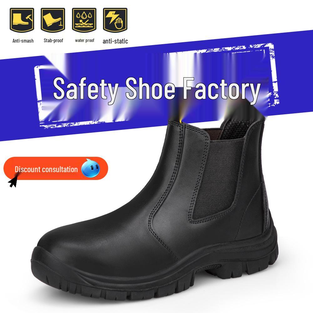 Crosschoice Sicherheitsstiefel aus Rindsleder mit Stahlkappe - Antistatisch, Durchtrittsicher, Stoßfest, Abriebfest, Staubfreier Schutz.