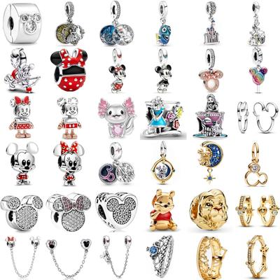 Neues Kupfer, Bär, Mondperle Maus Anhänger Sicherheitskette Geeignet für Europäisches Original Armband DIY Exquisiter Schmuck