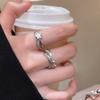 Double Star Zircon Ring Female Niche Design Spice Girl Ring Light Luxury Personalized Jewelry