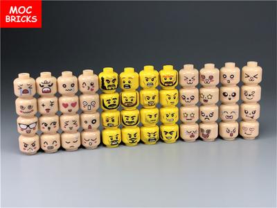 Set MOC Bricks Boys & Girls Cute Beard Face Expression Figure Head Learning-Focused Constructing Blocks Playthings Ideal For Children Present