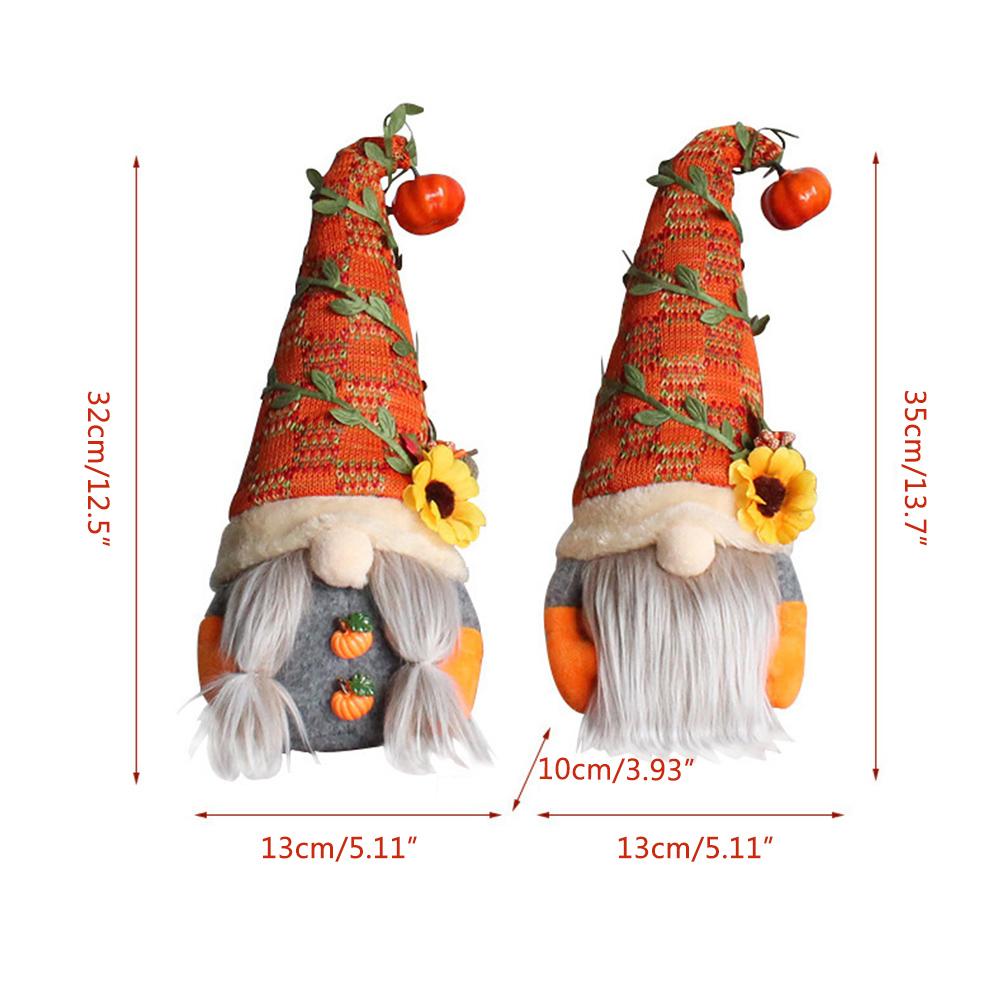Pumpkin Sunflower Faceless Doll Gnome Ornament Window Display Decor