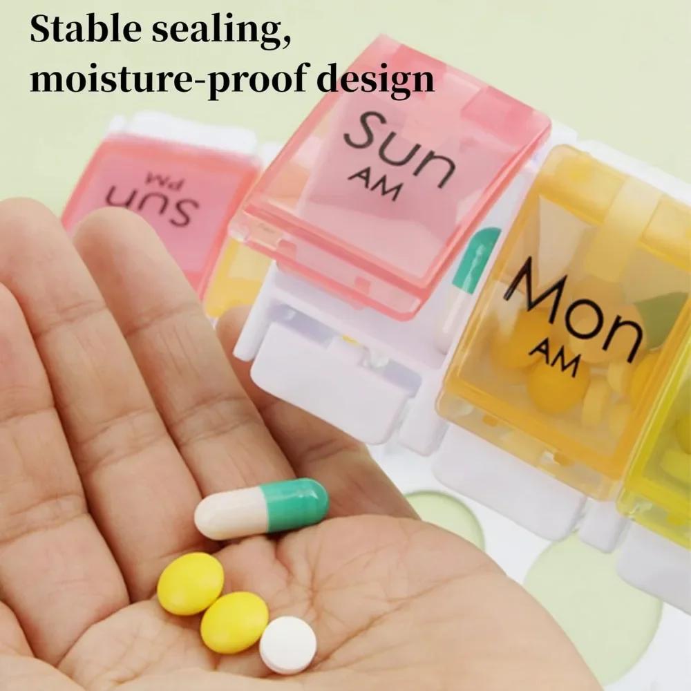 Medical Pill Box 7 Slots Weekly 7 Days Medicine Weekly Pill Case Storage Box Travel Home Medicine Box Accessories