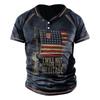 Men'S Printed T-Shirt Outdoor Street Short-Sleeved Hooded Button T-Shirt