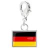 Braccialetto con Charm Bandiera in Acciaio Inossidabile con Moschettone, Gioiello Ciondolo Paese per Regalo di Viaggio Accessorio Stile