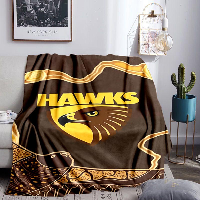 Hawks Teamgeist Decke Leichte Flanell Bettdecke Perfekt für Reisen, Camping, Wohnzimmer, Büros, Sofas, Fan Weihnachtsgeschenk