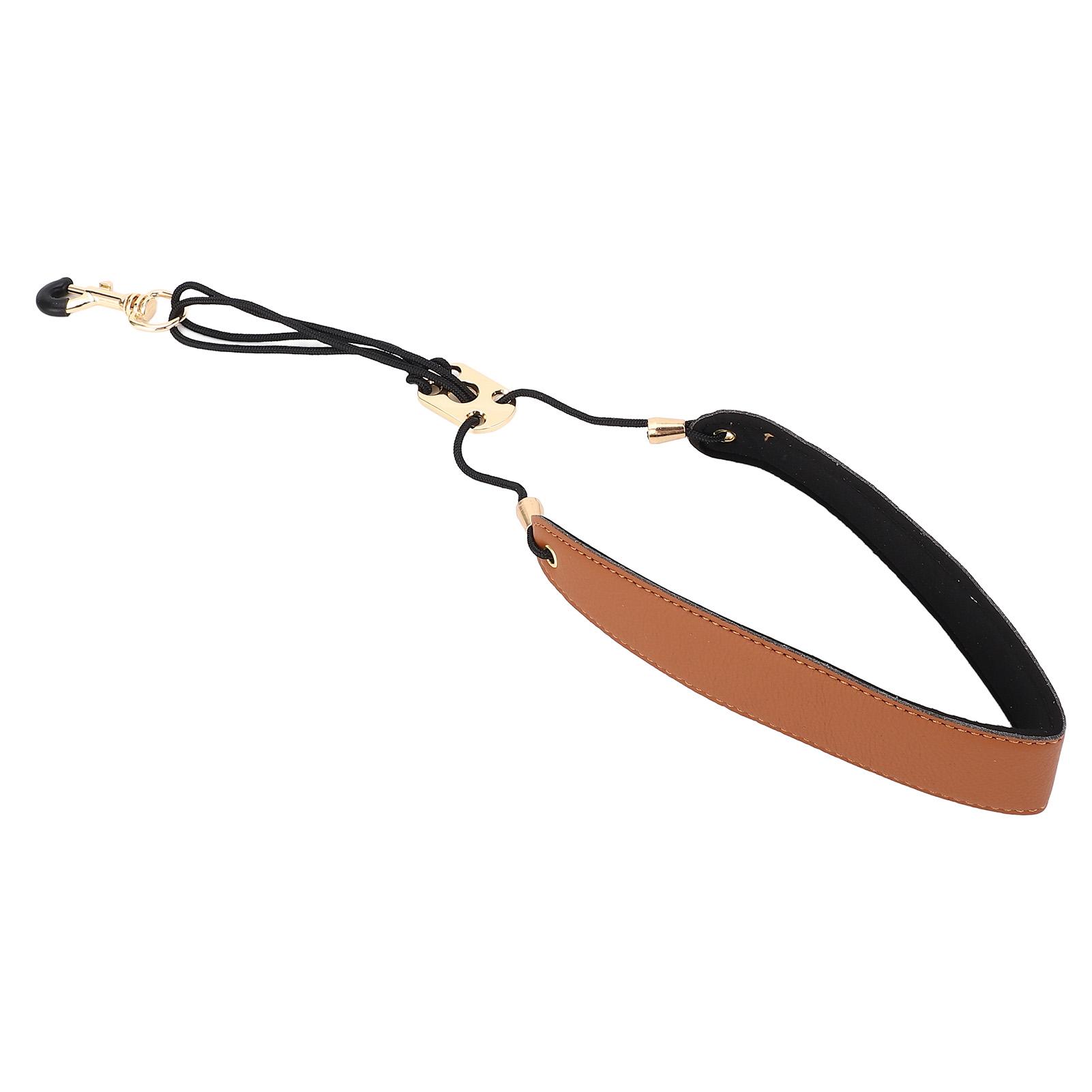 

Saxophone Strap Soft PU Leather Nylon Saxophone Hook Strap Adjustable Length Sax Neck Strap for коричневый