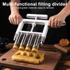 Handpressad fyllningsmaskin Fyrahåls bakform Jämna degportioner Fyllningsdelare Lätt att rengöra Multifunktionellt bakverktyg
