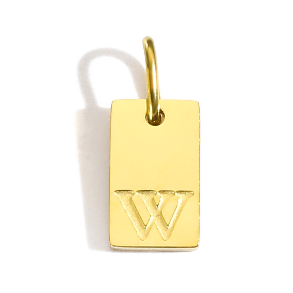 Gold-Plated Alphabet Pendant Accessories – 26 English Letters Stainless Steel for DIY Jewelry