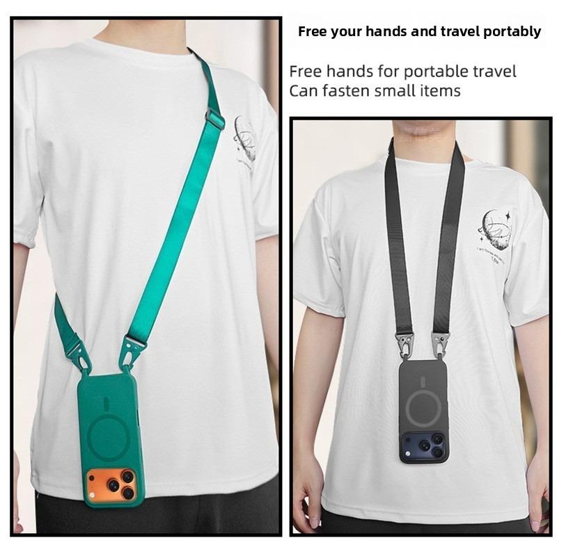 Crossbody Lanyard Case For iphone 17 Air 16 15 14 13 12 Mini 11 Pro Max Plus For Magsafe Silicone Soft Magnetic Back Cover