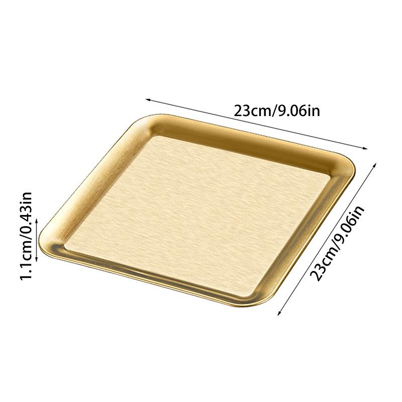 Stainless Steel Serving Trays-Gold & Silver Rectangular/Square Food Plates for Kitchen, Dining & Party (Assorted Sizes)