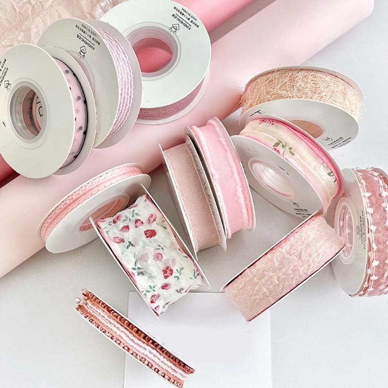 Flower Bouquet Decorative Ribbon Girly Style Series Bowknot Crafting Ribbon Handmade Gift Wrapping Binding Streamers