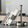 Simpletome Kitchen Paper Holder, Tabletop, One-Hand Tear, Rolled-Up Storage, Weighted Base (304 Brushed Silver)