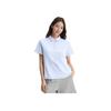 Li Ning Group Purchase Series Solid Color Soft Comfortable Breathable Versatile Casual Short Sleeve Polo Shirt Women Polo Shirts Cloud-Blue APLU770-5