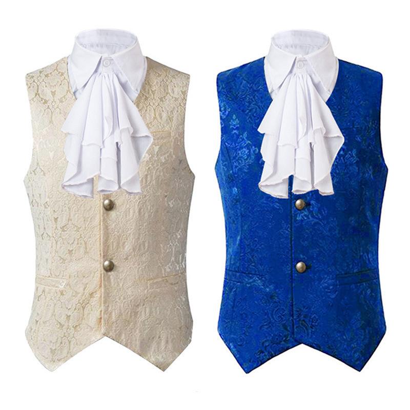 Herren Mittelalterliche Kleidung Retro Lässige Weste Halloween Smoking Jacke Mittelalterliches Kostüm Ärmellos Revers Gentleman Party Renaissance Gehrock