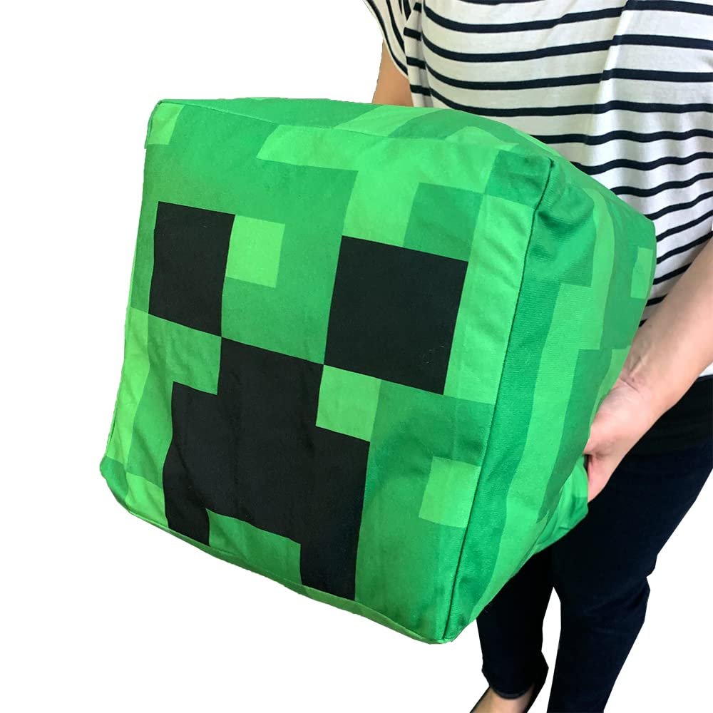 Official Cube-Shaped Block Big Plush Toy Set of 2 (Creeper & TNT), Approx. 24cm