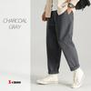 Weite gerade Chino locker einfarbig und bewegungsfreundlich regulär Standard koreanisch Arbeit offen Business amerikanisch Easy Fit Anthrazit X-Cross Herrenhose, Passform,