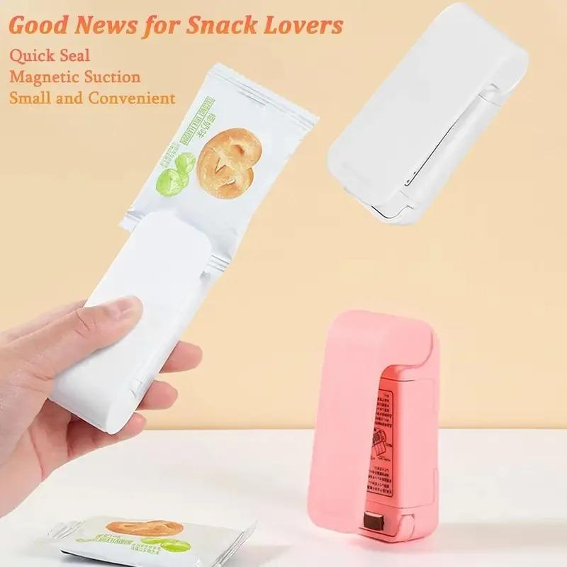 1 szt. Ręczny zgrzewarka do przekąsek kuchennych, Zgrzewarka do woreczków plastikowych zapewniająca świeżość, Łatwe w użyciu akcesorium kuchenne, Przenośna zgrzewarka do opakowań