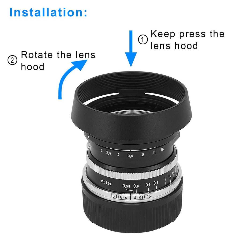 Haoge Bayonet Round Metal Lens Hood Shade for Voigtlander 35mm f2 ULTRON Aspherical Vintage Line VM Lens LH-VM11 12/35 (LH-12)