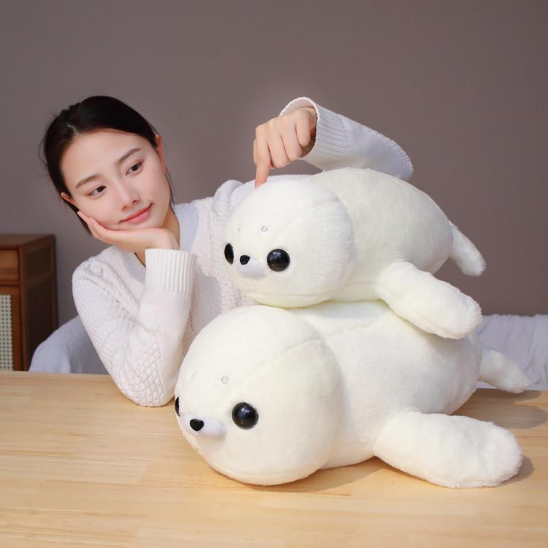Cute Seal Plush Toy Short Pile Fabric  Childs Bedtime Playroom Decoration Doll