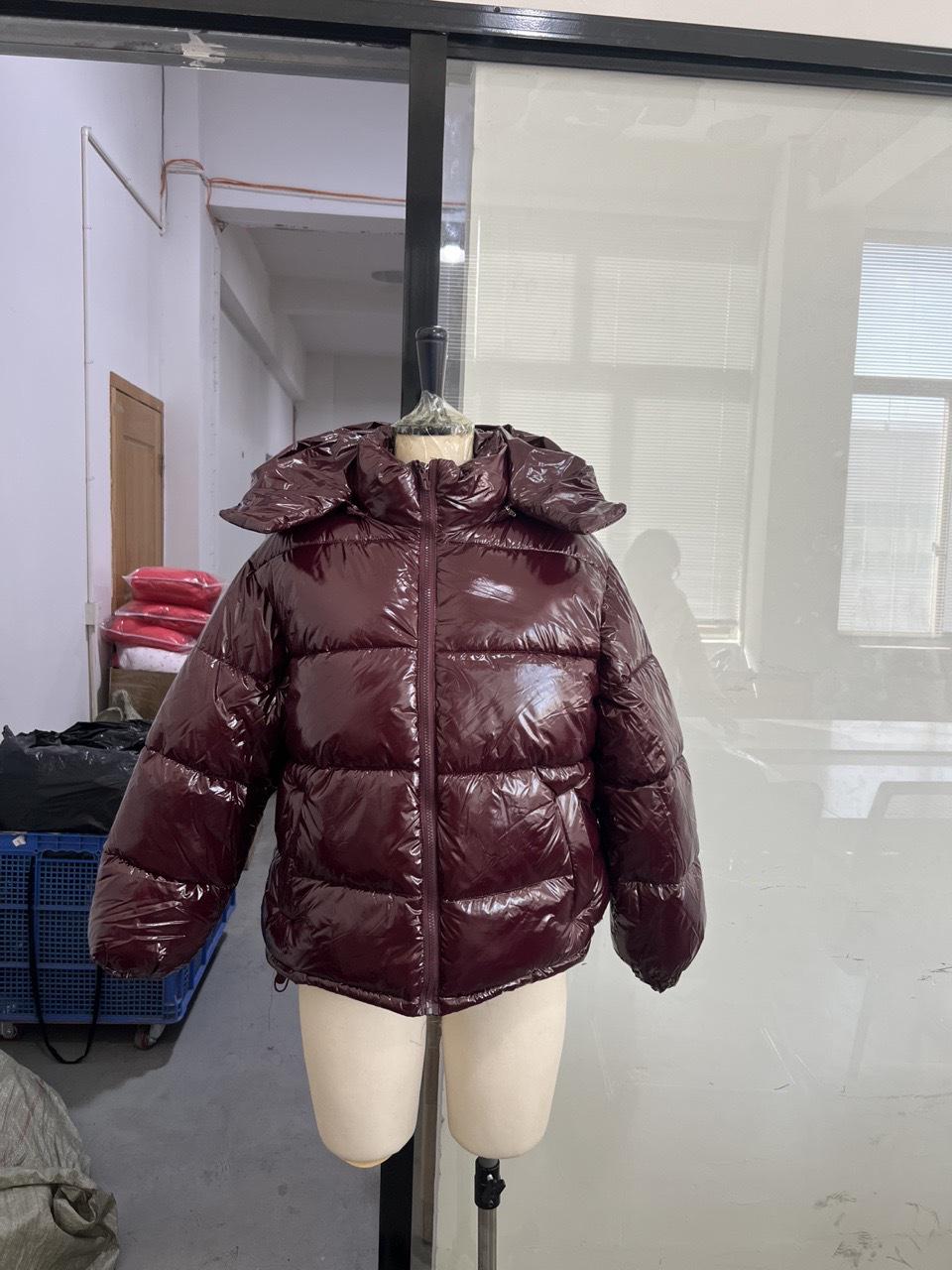 European Style Glossy Padded Short Hooded