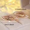 Luxury Marquise Cut Champagne Zircon Drop Earrings for Women Vintage Golden Wedding Jewelry