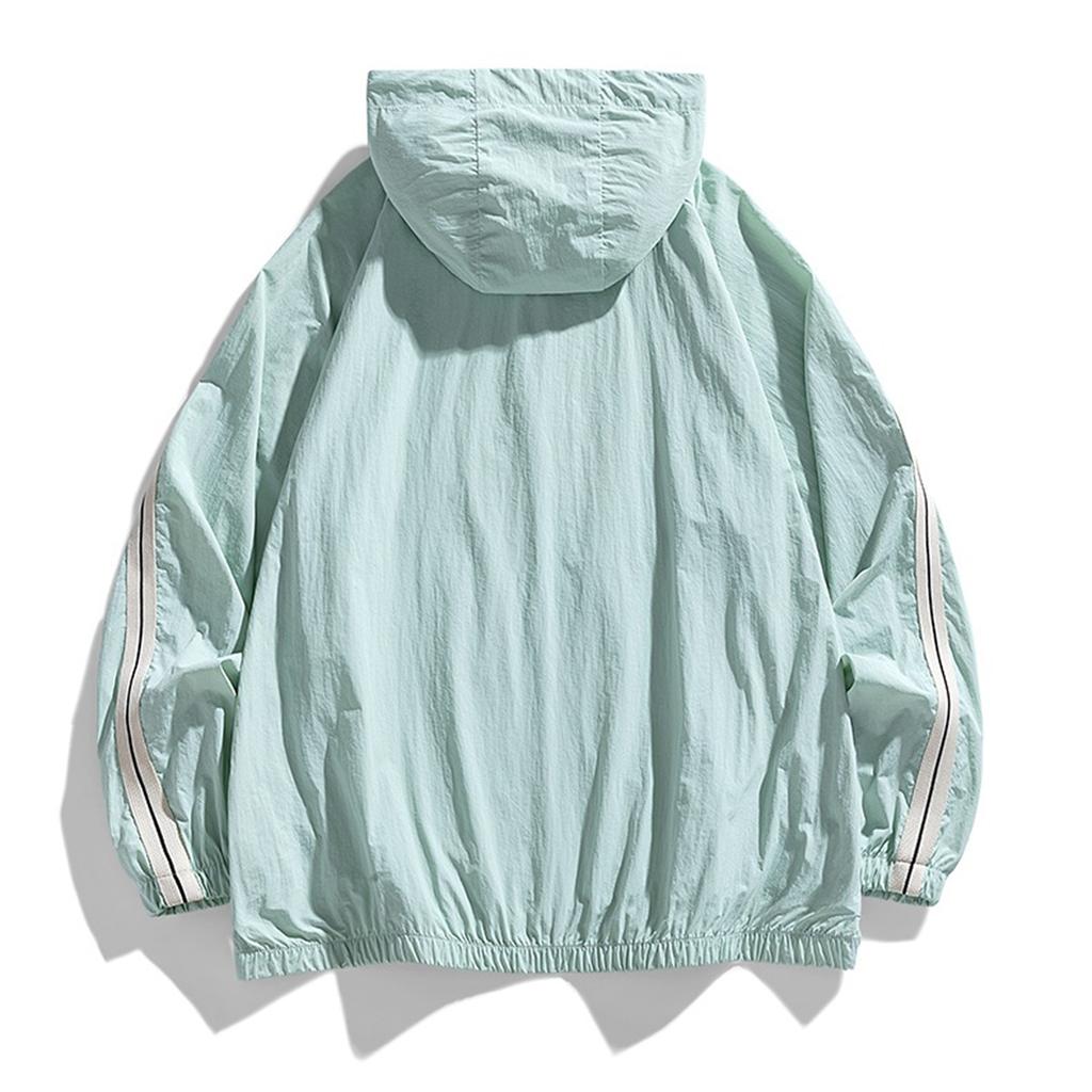 Men's Casual Lightweight Hooded Jacket Quick Dry Long Sleeve Zip Up Windbreaker for Outdoor Sports and Travel