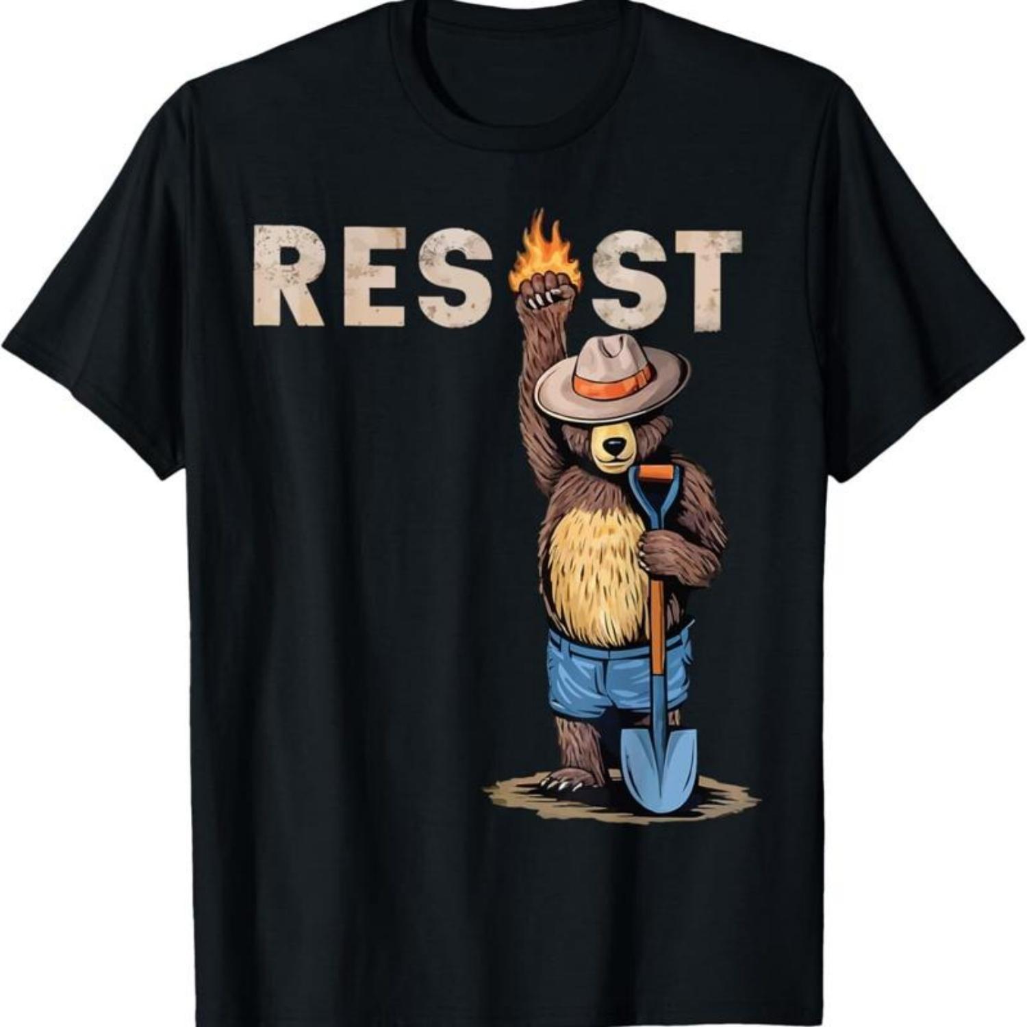 Vintage Smokey The Resist Bear T Shirt S чёрный