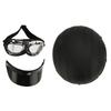 Motorcycle Helmet Cap Black Free Size Outdoor Riding Baseball Helmet Cap with Glossy Glasses for