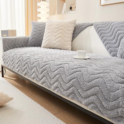 Thicken Sofa Cushion Lamb Fleece Wave Sofa Cover Warm Non-Slip Universal Couch Slipcovers for Living Room Sofas Cushion Decor