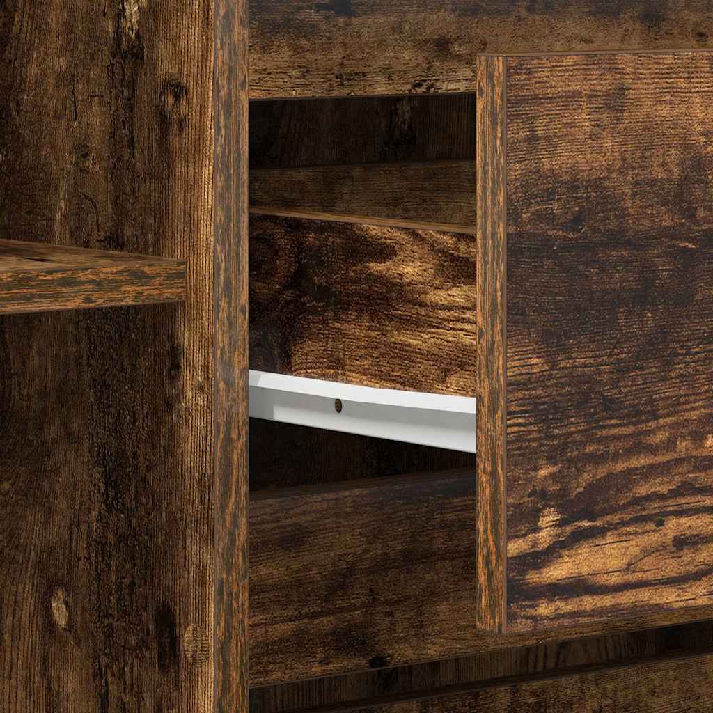 Sideboard Smoked Oak 120 x 41 x 75 cm Wood Based Material