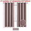 Nordics Full Blackout Solid Color Curtain With Polyester Fabric For Living Room And Bedroom Windows