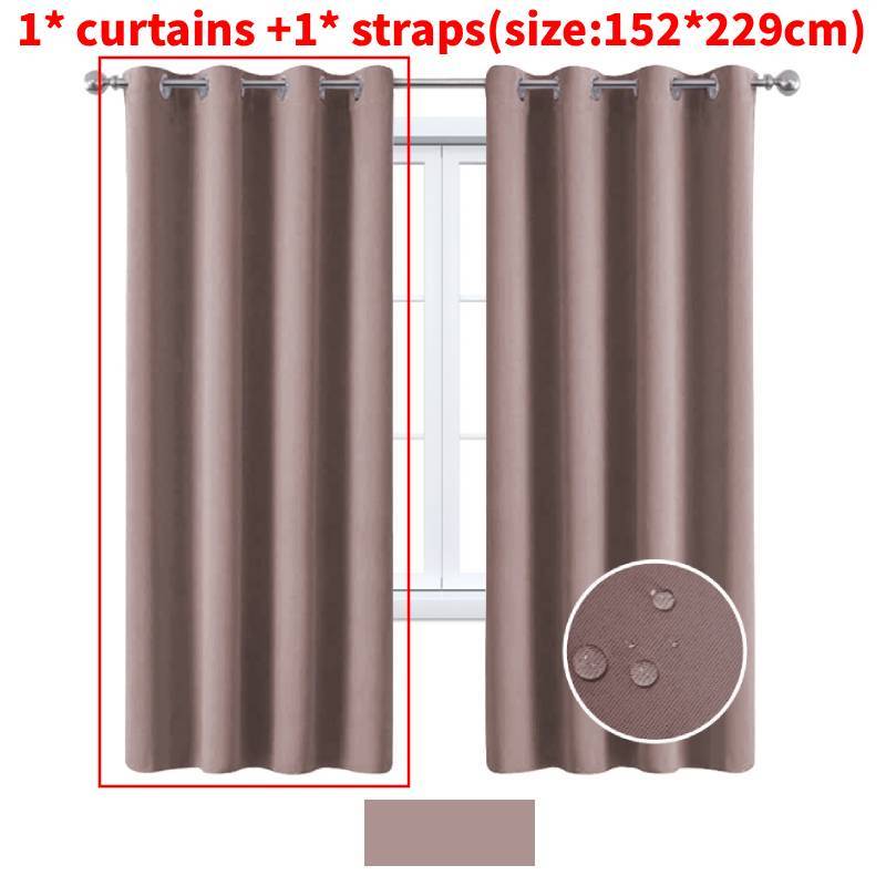 Nordics Full Blackout Solid Color Curtain With Polyester Fabric For Living Room And Bedroom Windows