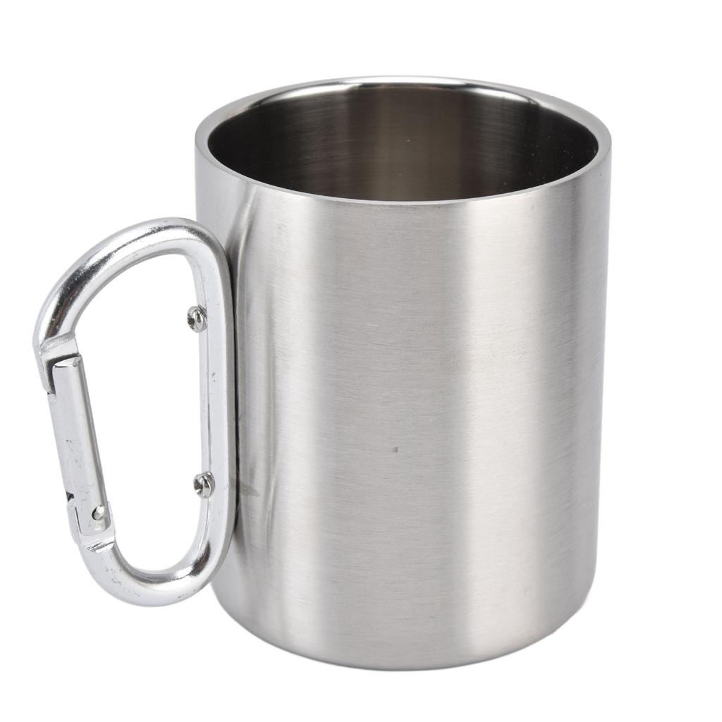 Stainless Steel Mug 360ml Double Wall Comfortable Handle Glossy Surface Exquisite Durable Stainless