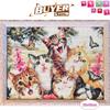 Diamond Mosaic Animal Diamond Painting Cats Diamond Embroidery Cross Stitch Flowers Picture Of Rhinestones Handcraft