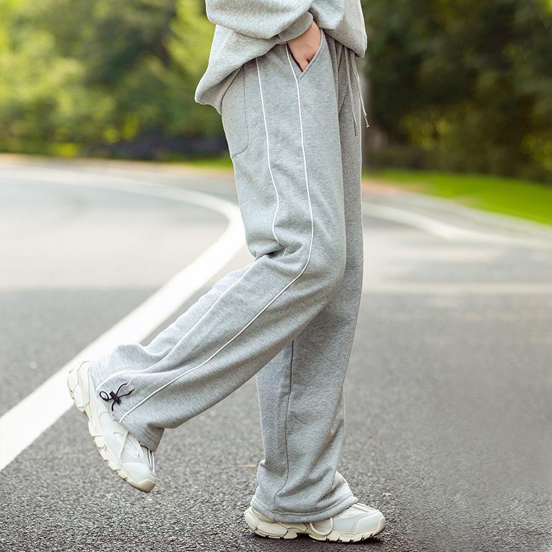 Girls' Loose Cuffed Sports Pants - Trendy Slimming Casual Sweatpants for Junior and High School Students