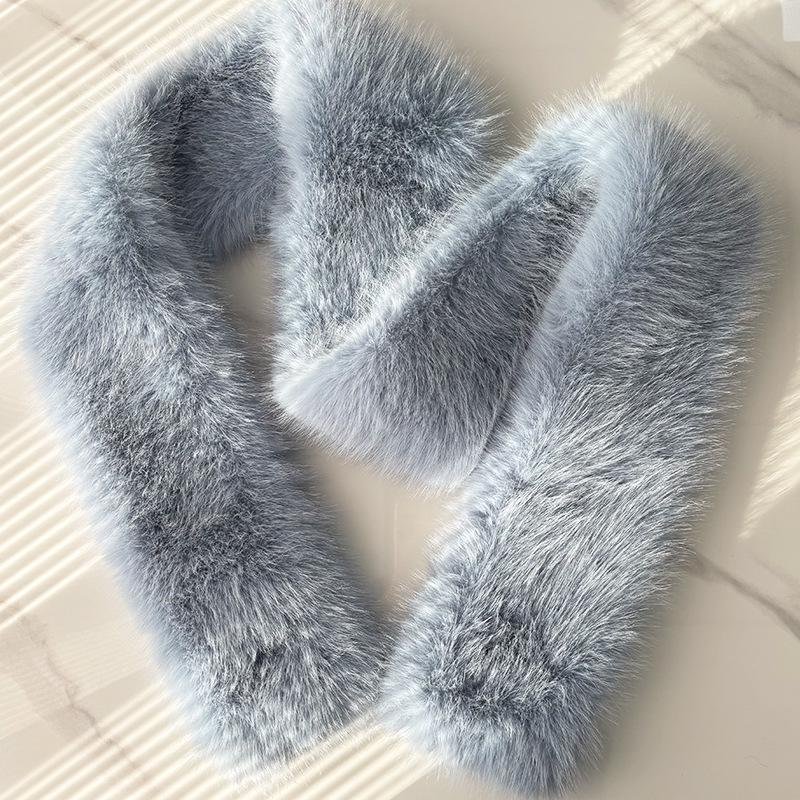 European and American Style Thickened Imitation Fox Fur Scarf: Warm, Versatile, Plush Neck Warmer