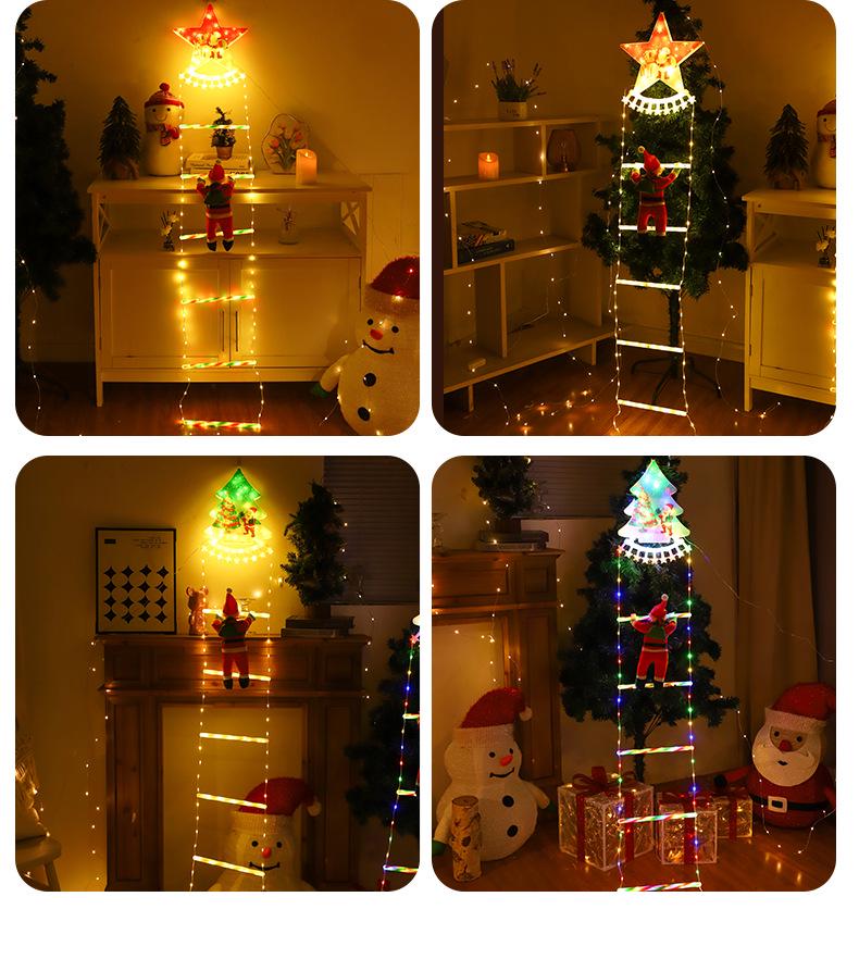 Weihnachtsmann Kletterleiter LED Lichterkette - Weihnachtsfeiertagsdekorationen