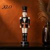 Festival Atmosphere Resin Crafts Halloween Skeleton Nutcracker Figurine, Gothic Skull Soldier Statue, Spooky Decorations Ornament for Window